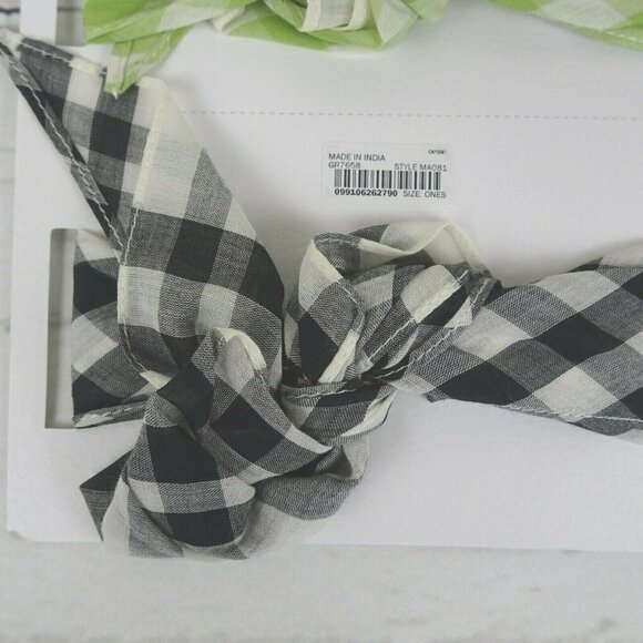 New Madewell Triangle Bandanas 2-Pack Gingham Plaid Scarves Bohemian - Picture 8 of 9
